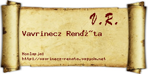 Vavrinecz Renáta névjegykártya